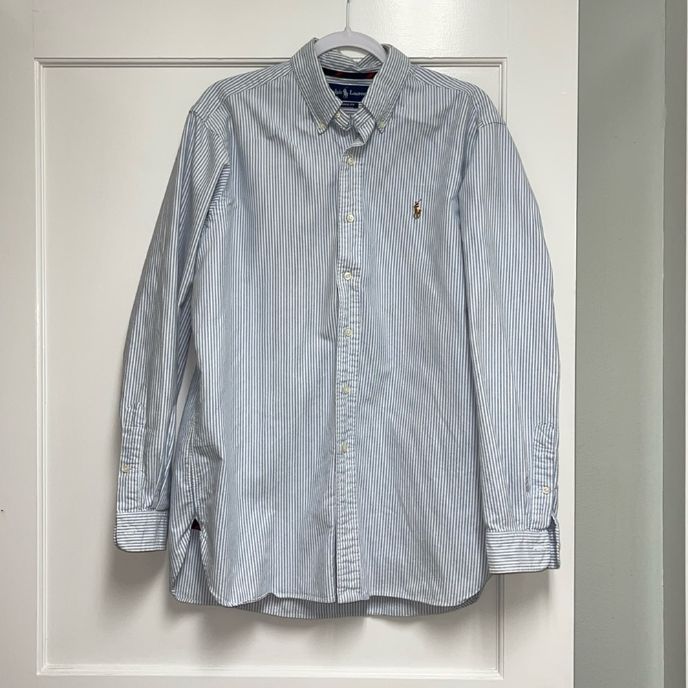 Ralph Lauren Classic Fit blue & white stripe button down